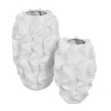 JARRÓN BLANCO CERÁMICA DECORACIÓN 25,50 X 25,50 X 37,50 CM