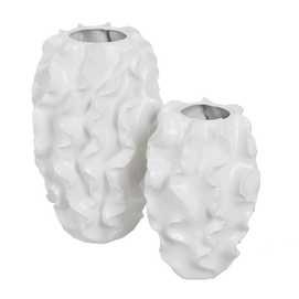 JARRÓN BLANCO CERÁMICA DECORACIÓN 33 X 33 X 48 CM