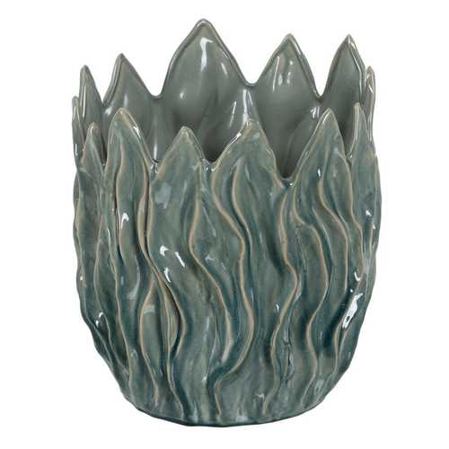 JARRÓN AZUL CERÁMICA DECORACIÓN 34 X 33 X 36 CM