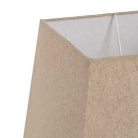 LÁMPARA MESA BLANCO-MARRÓN PORCELANA 22 X 22 X 45 CM