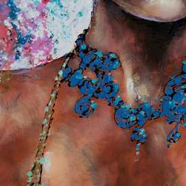 PINTURA MUJER MULTICOLOR LIENZO 120 X 3,50 X 90 CM