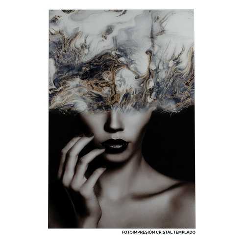 CUADRO IMPRESIÓN MUJER CRISTAL TEMPLADO 80 X 4 X 120 CM