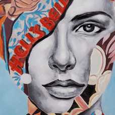 PINTURA MUJER LIENZO DECORACIÓN 100 X 3,50 X 100 CM PINTURA MUJER LIENZO DECORACIÓN 100 X 3,50 X 100 CM