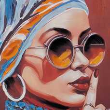 PINTURA MUJER LIENZO DECORACIÓN 80 X 3,50 X 80 CM PINTURA MUJER LIENZO DECORACIÓN 80 X 3,50 X 80 CM