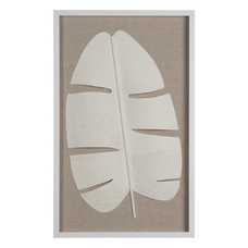 CUADRO HOJAS 2/M BLANCO PS-CRISTAL 50 X 3 X 80 CM CUADRO HOJAS 2/M BLANCO PS-CRISTAL 50 X 3 X 80 CM