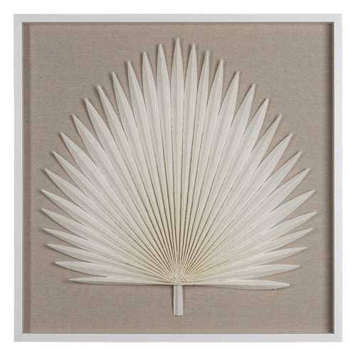 CUADRO HOJA BLANCO PS-CRISTAL DECORACIÓN 80 X 4 X 80 CM