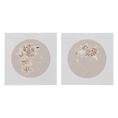 CUADRO 2/M CREMA MADERA DECORACIÓN 60 X 4 X 60 CM