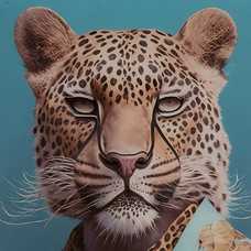 CUADRO IMPRESIÓN LEOPARDO CRISTAL 60 X 80 CM