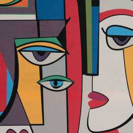 CUADRO ABSTRACTO TEJIDO DECORACIÓN 75 X 105 CM