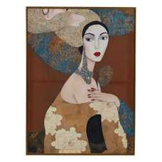 CUADRO DAMA TEJIDO DECORACIÓN 110 X 150 CM CUADRO DAMA TEJIDO DECORACIÓN 110 X 150 CM