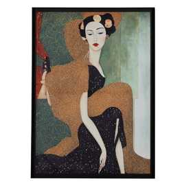 CUADRO DAMA TEJIDO DECORACIÓN 110 X 150 CM