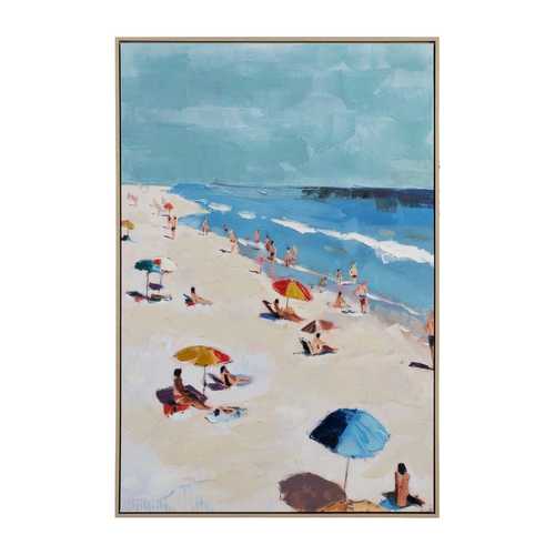 CUADRO PINTURA PLAYA LIENZO DECORACIÓN 80 X 120 CM