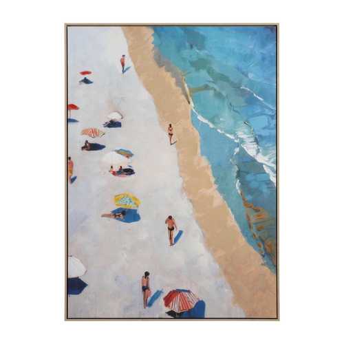 CUADRO PINTURA PLAYA LIENZO DECORACIÓN 100 X 140 CM