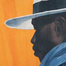 CUADRO IMPRESIÓN HOMBRE SOMBRERO LIENZO 103 X 143 CM