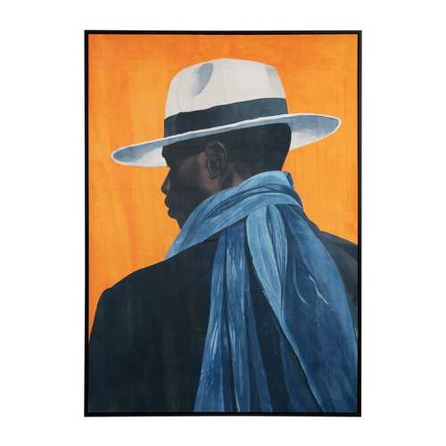 CUADRO IMPRESIÓN HOMBRE SOMBRERO LIENZO 103 X 143 CM