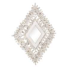 ESPEJO BLANCO ROZADO MADERA DE TECA 95 X 8 X 115 CM ESPEJO BLANCO ROZADO MADERA DE TECA 95 X 8 X 115 CM