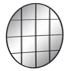 ESPEJO VENTANA NEGRO METAL-CRISTAL 80 X 1,50 X 80 CM