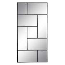 ESPEJO NEGRO METAL-CRISTAL DECORACIÓN 90 X 2 X 180 CM ESPEJO NEGRO METAL-CRISTAL DECORACIÓN 90 X 2 X 180 CM