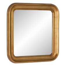 ESPEJO MARCO DORADO MADERA DE PINO 80 X 80 CM