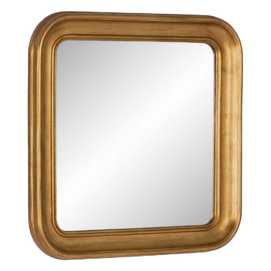 ESPEJO MARCO DORADO MADERA DE PINO 80 X 80 CM