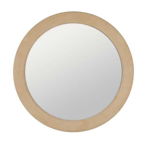 ESPEJO REDONDO BEIGE MDF-TEJIDO 100 X 4 X 100 CM