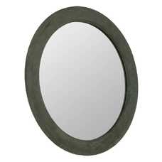 ESPEJO REDONDO VERDE MDF-TEJIDO 80 X 4 X 80 CM