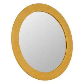ESPEJO REDONDO MOSTAZA MDF-TEJIDO 80 X 4 X 80 CM