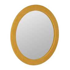 ESPEJO REDONDO MOSTAZA MDF-TEJIDO 100 X 4 X 100 CM