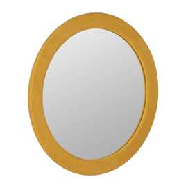 ESPEJO REDONDO MOSTAZA MDF-TEJIDO 100 X 4 X 100 CM