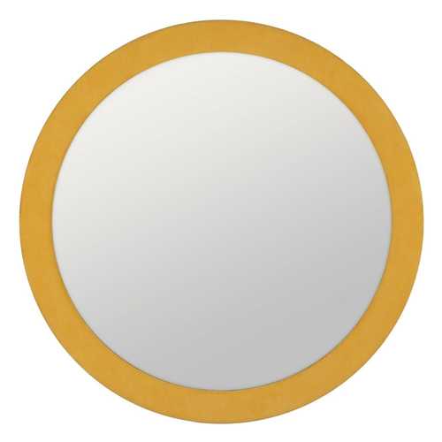 ESPEJO REDONDO MOSTAZA MDF-TEJIDO 120 X 4 X 120 CM