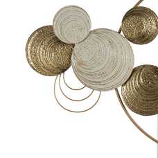 MURAL PARED ORO-BLANCO METAL DECORACIÓN 132,10 X 5,10 X 69,2