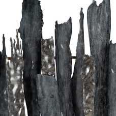 MURAL PARED GRIS-BLANCO METAL DECORACIÓN 122,60 X 6,40 X 62,