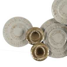 MURAL PARED ORO-BLANCO METAL DECORACIÓN 134,60 X 7,60 X 68,6