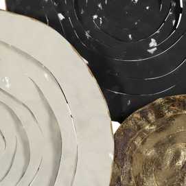 MURAL PARED NEGRO-ORO METAL DECORACIÓN 117,50 X 8,30 X 59,70