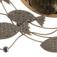 MURAL PARED ESPEJO GRIS-ORO METAL 102,90 X 5,70 X 55,90 CM