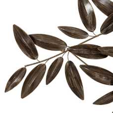 MURAL PARED HOJAS ORO-MARRÓN METAL 120,70 X 7 X 52,10 CM