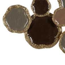 MURAL PARED MARRÓN-ORO METAL DECORACIÓN 118,70 X 6,40 X 56,5