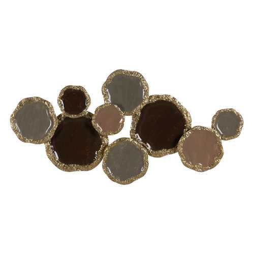 MURAL PARED MARRÓN-ORO METAL DECORACIÓN 118,70 X 6,40 X 56,5