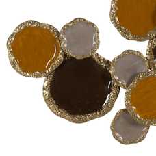 MURAL PARED AMARILLO-MARRÓN METAL 132,70 X 6,40 X 67,30 CM