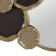 MURAL PARED ESPEJO ORO-MARRÓN METAL 97,80 X 6,40 X 54 CM