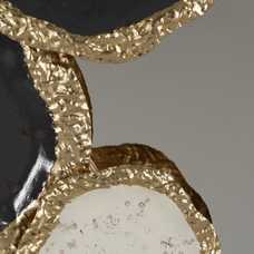 MURAL PARED ESPEJO NEGRO-BLANCO METAL 125,10 X 5,70 X 52,70