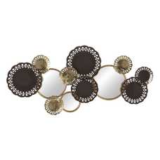 MURAL PARED ESPEJO ORO-GRIS METAL 134,60 X 5,70 X 62,90 CM