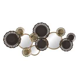 MURAL PARED ESPEJO ORO-GRIS METAL 134,60 X 5,70 X 62,90 CM