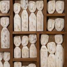 MURAL PARED FIGURAS MARRÓN MADERA 120 X 80 X 6 CM