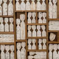 MURAL PARED FIGURAS MARRÓN MADERA 120 X 164 X 6 CM