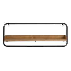 ESTANTERÍA PARED NEGRO-NATURAL 80 X 18 X 36 CM