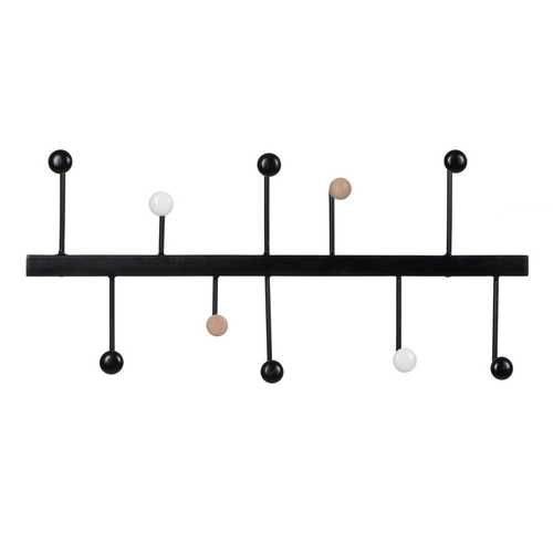 PERCHA NEGRO METAL DECORACIÓN 60 X 7 X 27,50 CM