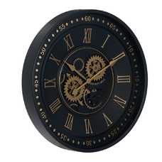 RELOJ NEGRO-ORO METAL DECORACIÓN 59 X 8 X 59 CM RELOJ NEGRO-ORO METAL DECORACIÓN 59 X 8 X 59 CM