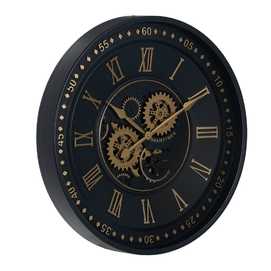 RELOJ NEGRO-ORO METAL DECORACIÓN 59 X 8 X 59 CM