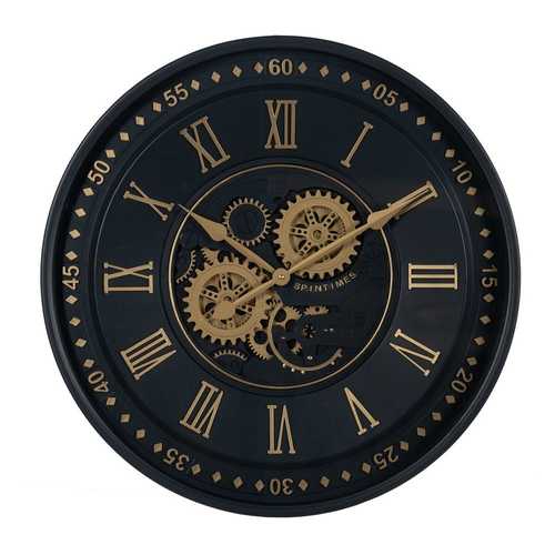 RELOJ NEGRO-ORO METAL DECORACIÓN 59 X 8 X 59 CM